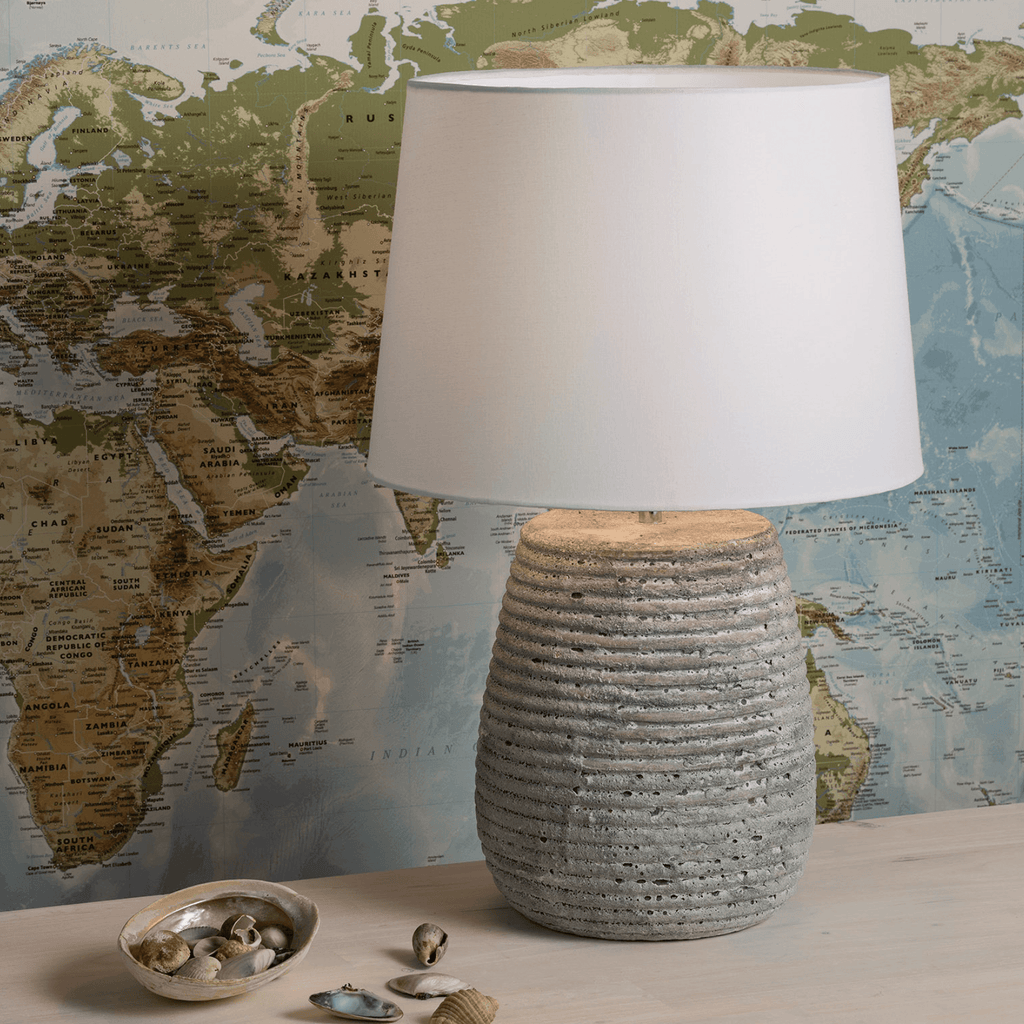 RSTC  Koa Weather Beaten Stone Ceramic Table Lamp available at Rose St Trading Co