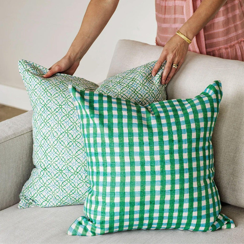 Walter G  Koshi Emerald Linen Cushion | 55cm x 55cm available at Rose St Trading Co