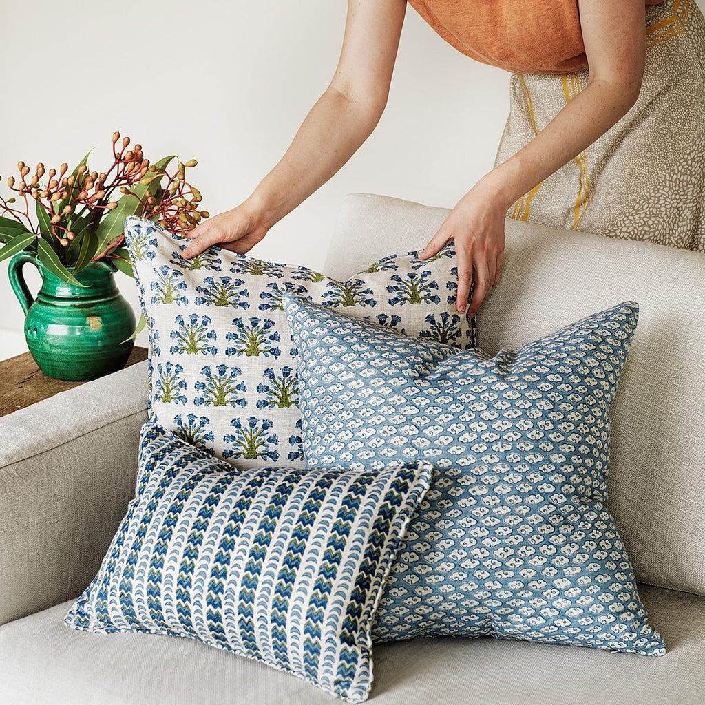 Walter G  Kumo Azure Linen Cushion | 50 x 50cm available at Rose St Trading Co