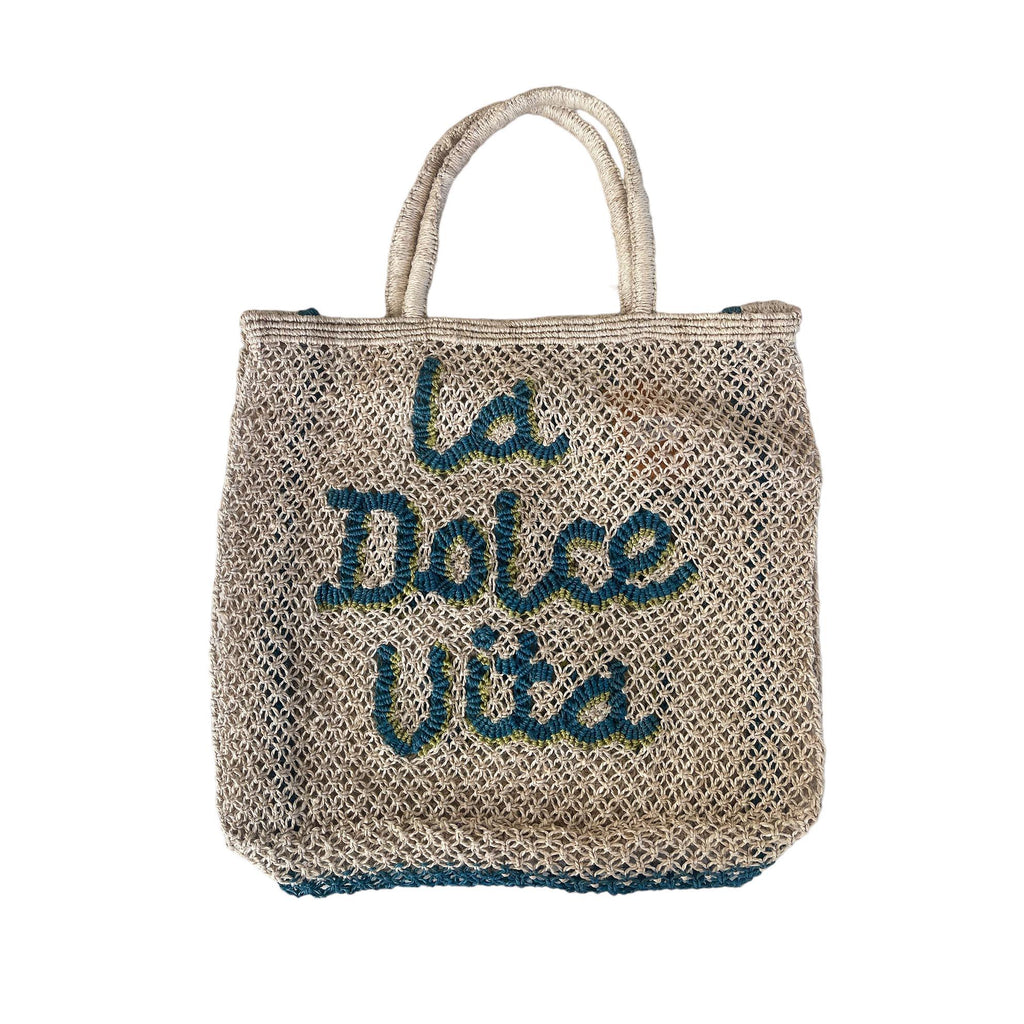 La Dolce Vita Jute Bag | Natural/Ocean - Rose St Trading Co