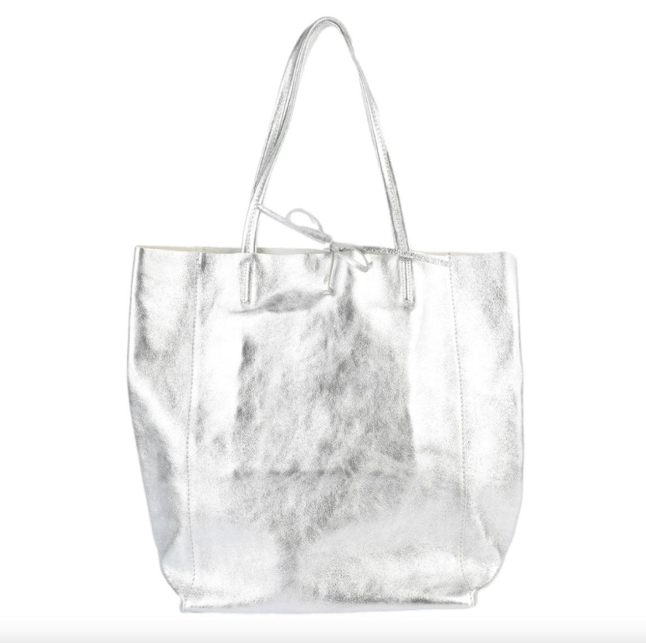 ❤️ Shop Large Tote Bag  Metallic Silver by Maison Fanli – Rose