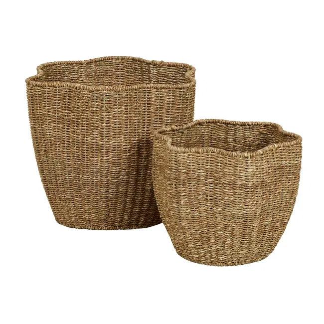 Lark Fluted Set Of 2 Baskets | Natural - Rose St Trading Co