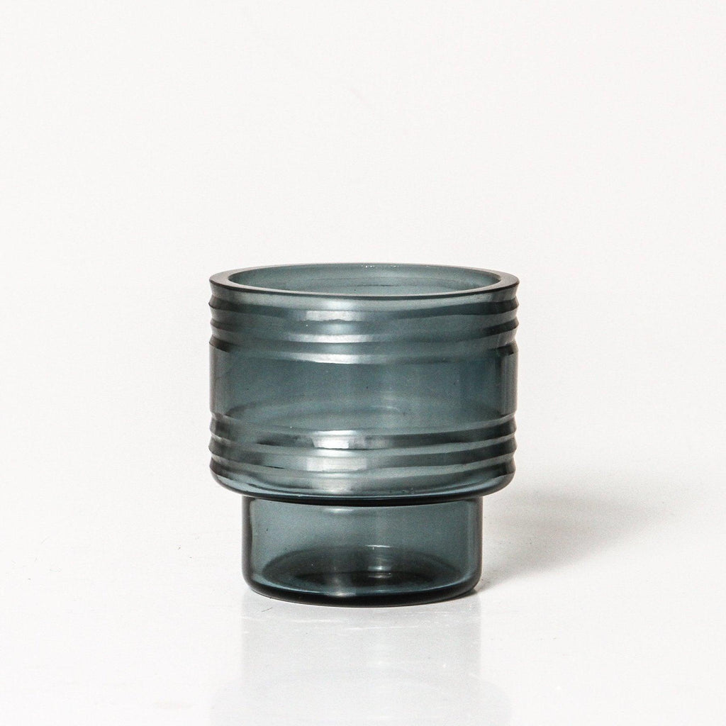 RSTC  Leia Glass Votive | Pewter Blue Small available at Rose St Trading Co