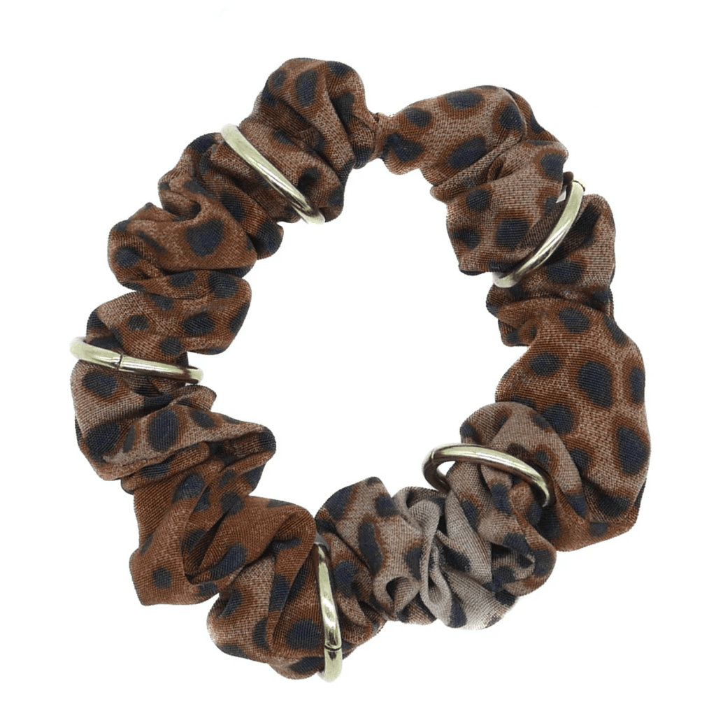 Hepburn & Co  Leopard Gold Ring Scrunchie available at Rose St Trading Co