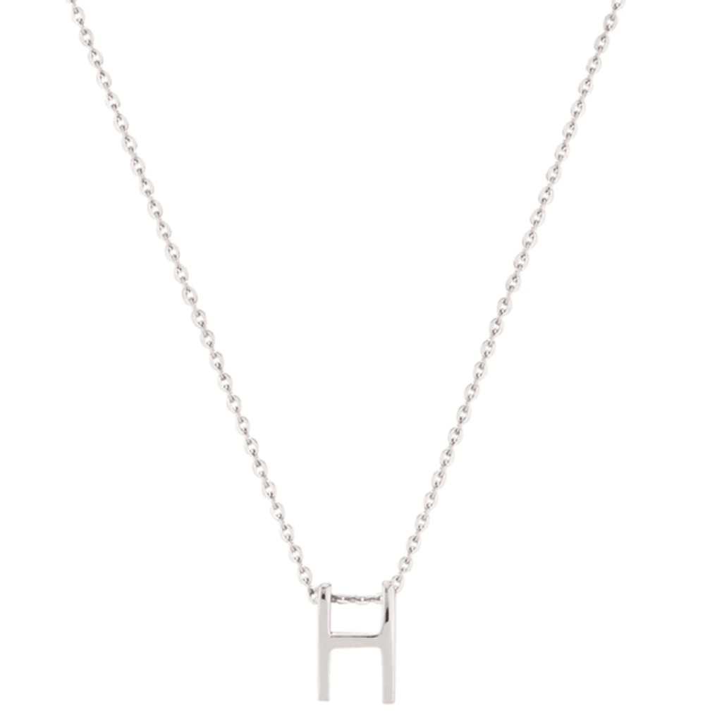 Linda Tahija  Letter Necklace Silver available at Rose St Trading Co