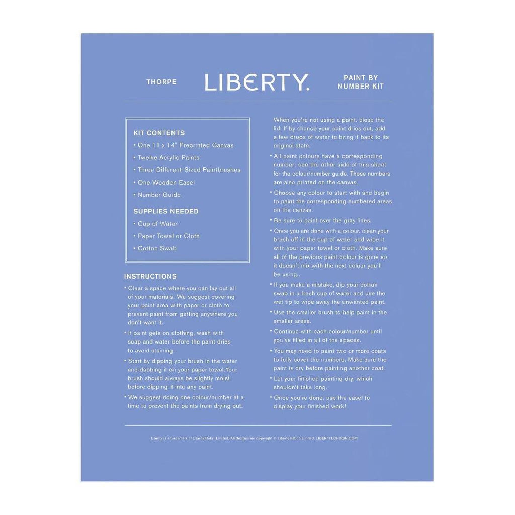 Liberty Paint By Numbers | Thorpe - Rose St Trading Co