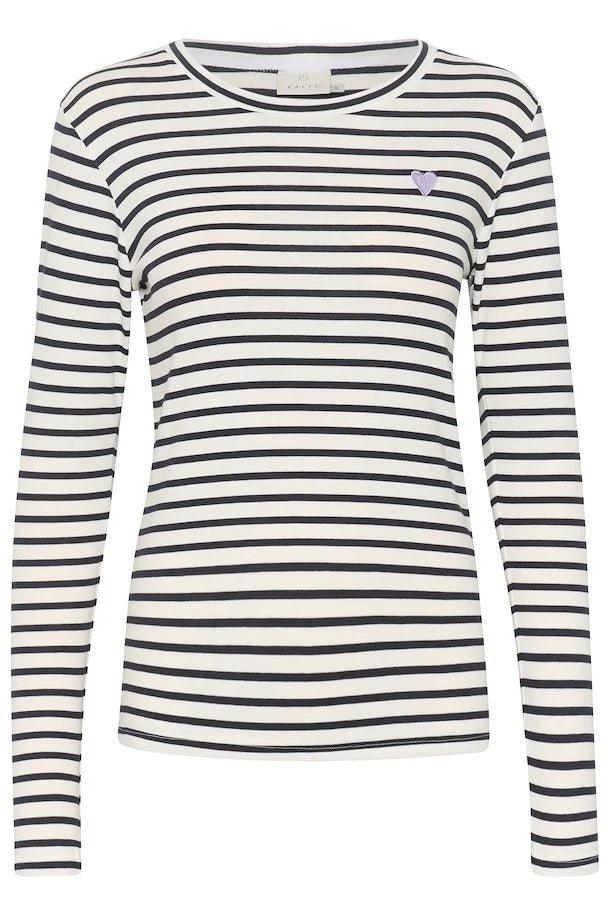 Liddy T-Shirt | Midnight Stripe by Kaffe in stock at Rose St Trading Co