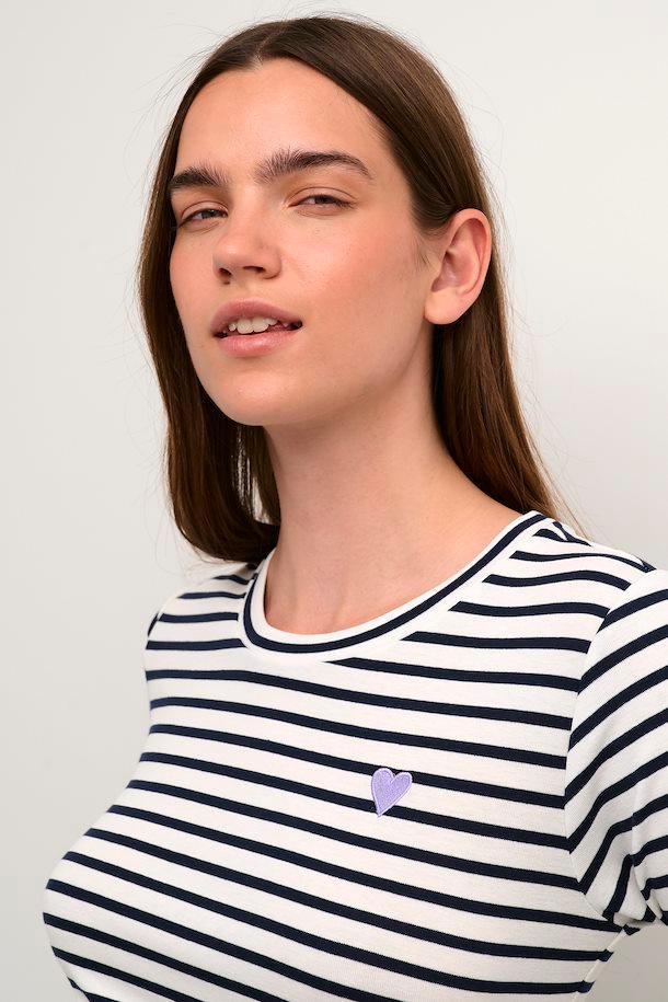 Liddy T-Shirt | Midnight Stripe by Kaffe in stock at Rose St Trading Co