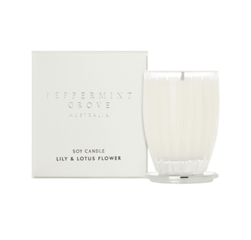Peppermint Grove  Lily + Lotus Flower | Small Candle available at Rose St Trading Co
