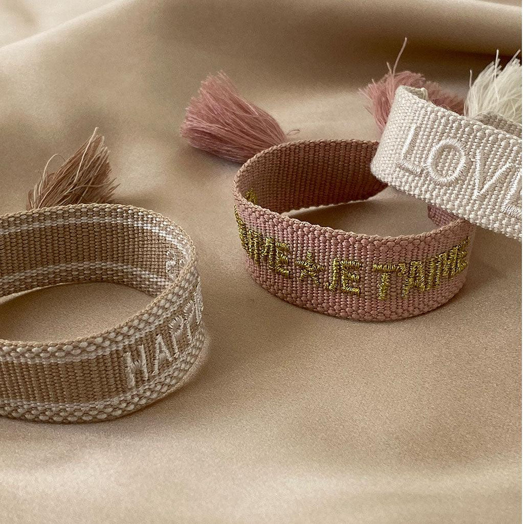 RSTC  LOVE IS LOVE Adjustable Bracelet | Off White available at Rose St Trading Co