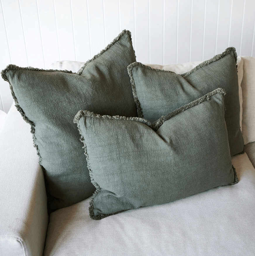 Eadie Lifestyle  Luca Boho Linen Cushion | Khaki 50 x 50cm available at Rose St Trading Co