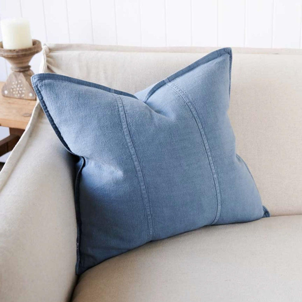 Eadie Lifestyle  Luca Linen Cushion | Blue Azure available at Rose St Trading Co