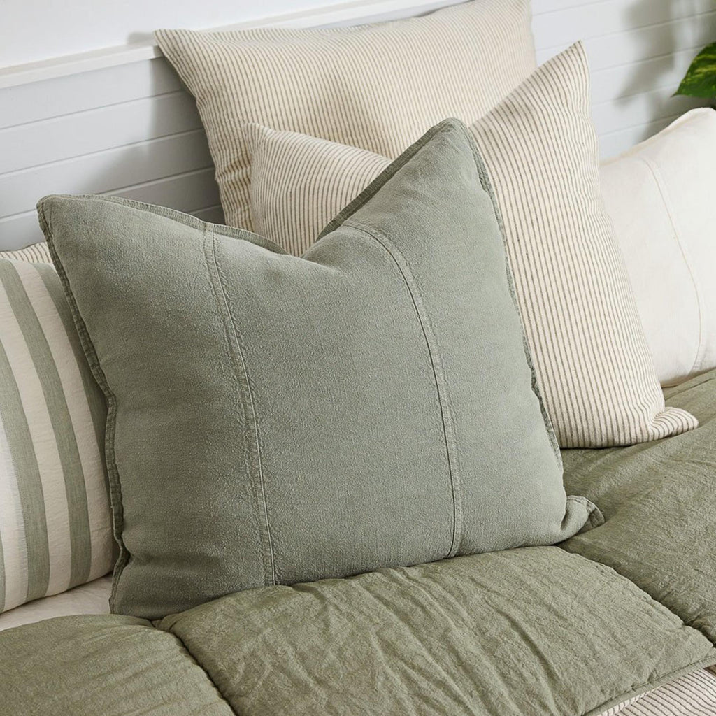 Luca Linen Cushion | Pistachio 60 x 60cm by Eadie Lifestyle in stock at Rose St Trading Co