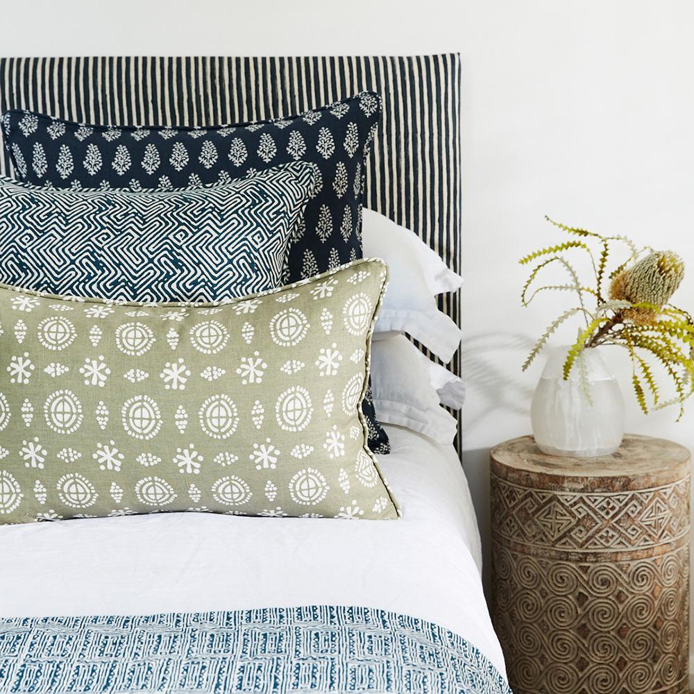 Walter G  Lucknow Harbour Linen Cushion -55 x 55cm available at Rose St Trading Co