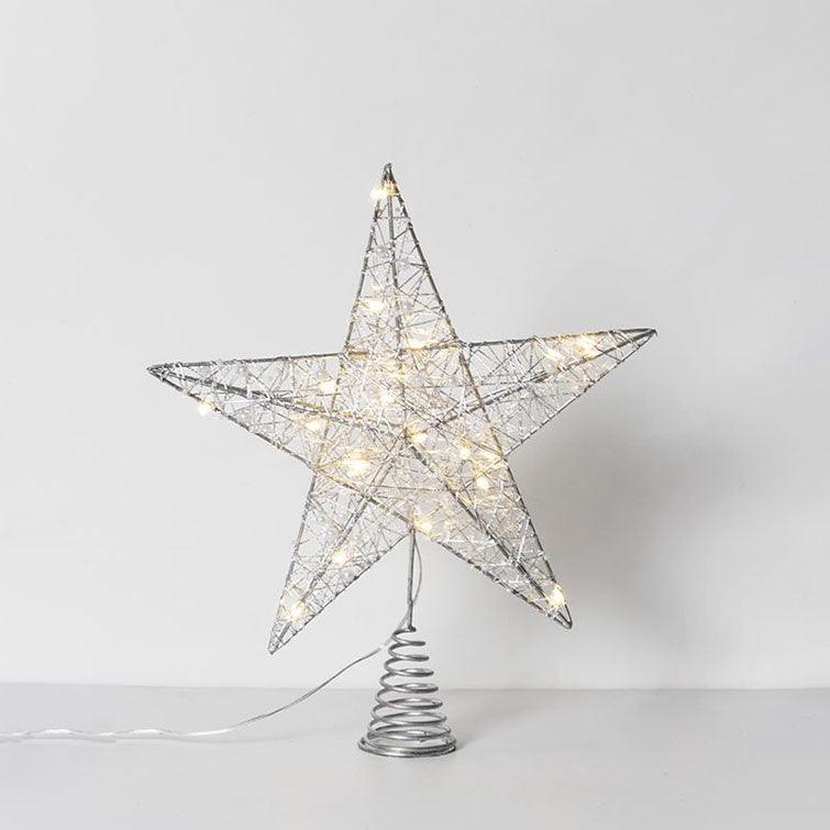 Papaya  Lumi LED Star Tree Topper with Pearls available at Rose St Trading Co