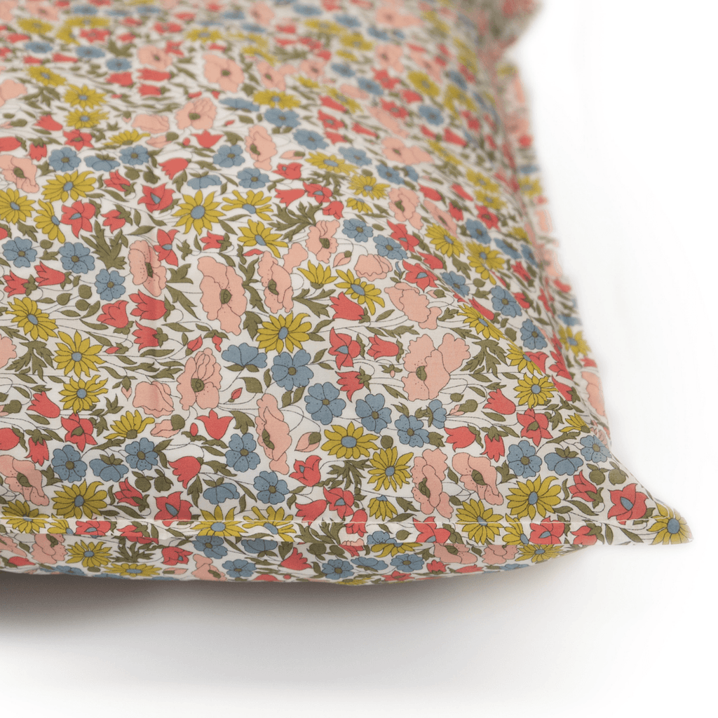 RSTC  Luxe Pillowcase | Poppy & Daisy Apricot available at Rose St Trading Co