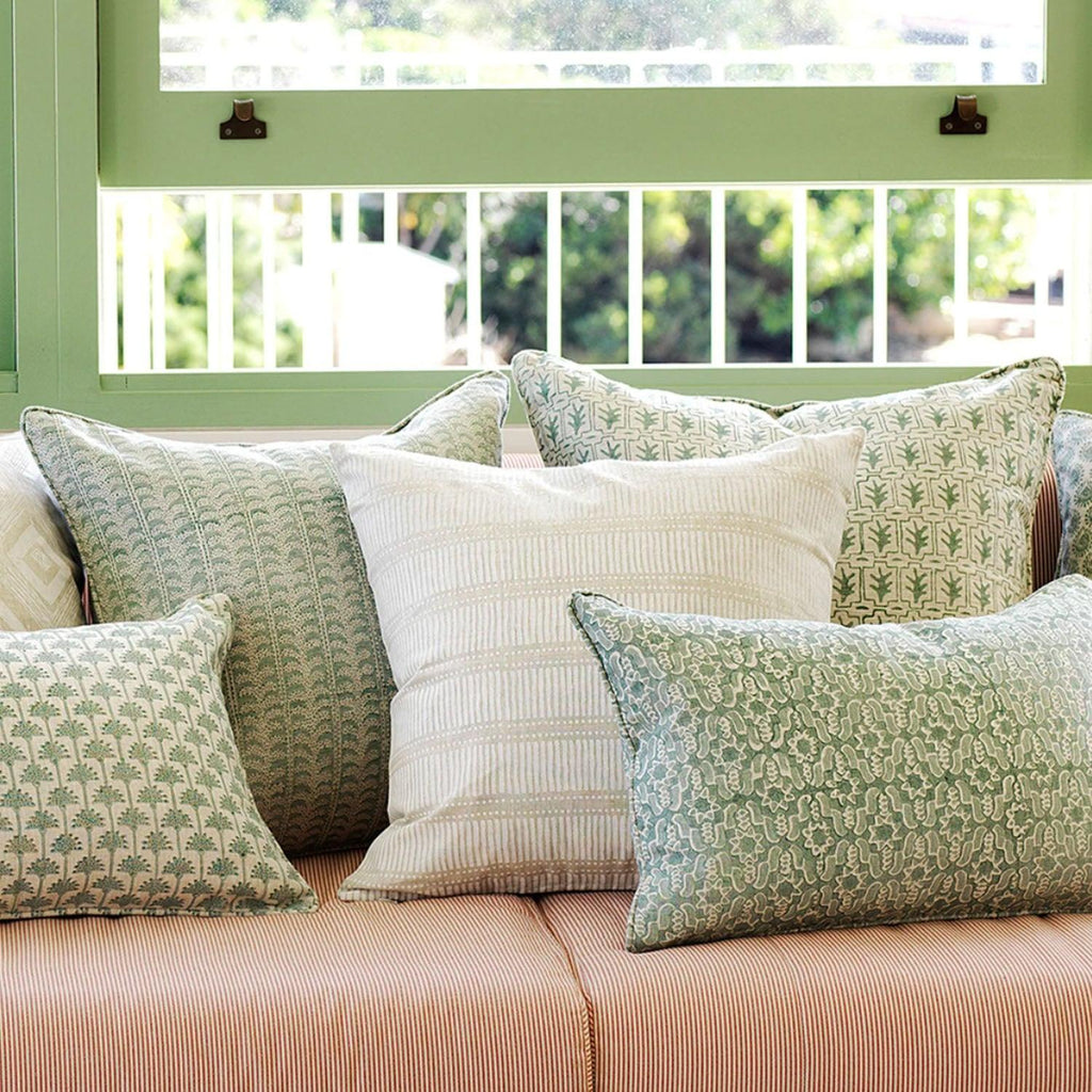 Walter G  Luxor Celadon Linen Cushion | 50x50cm available at Rose St Trading Co