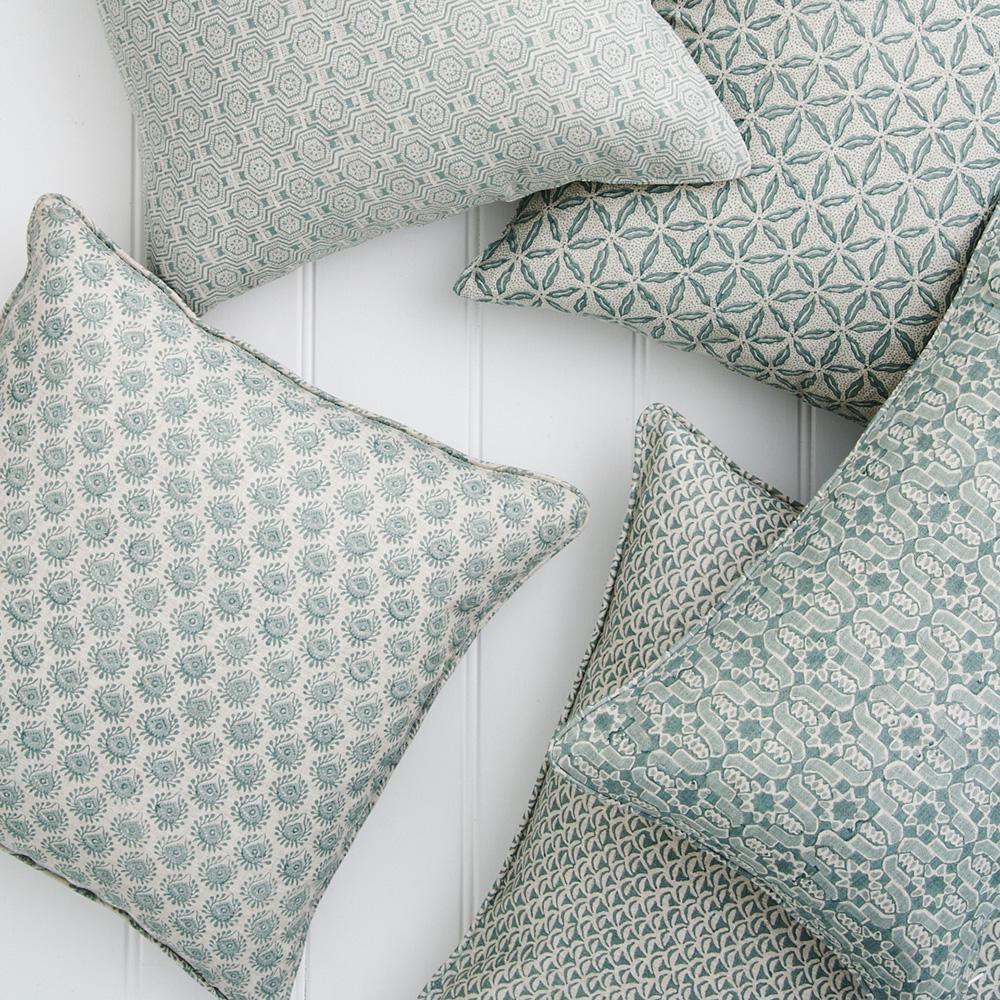 Walter G  Lyon Celadon Linen Cushion -50 x 50cm available at Rose St Trading Co