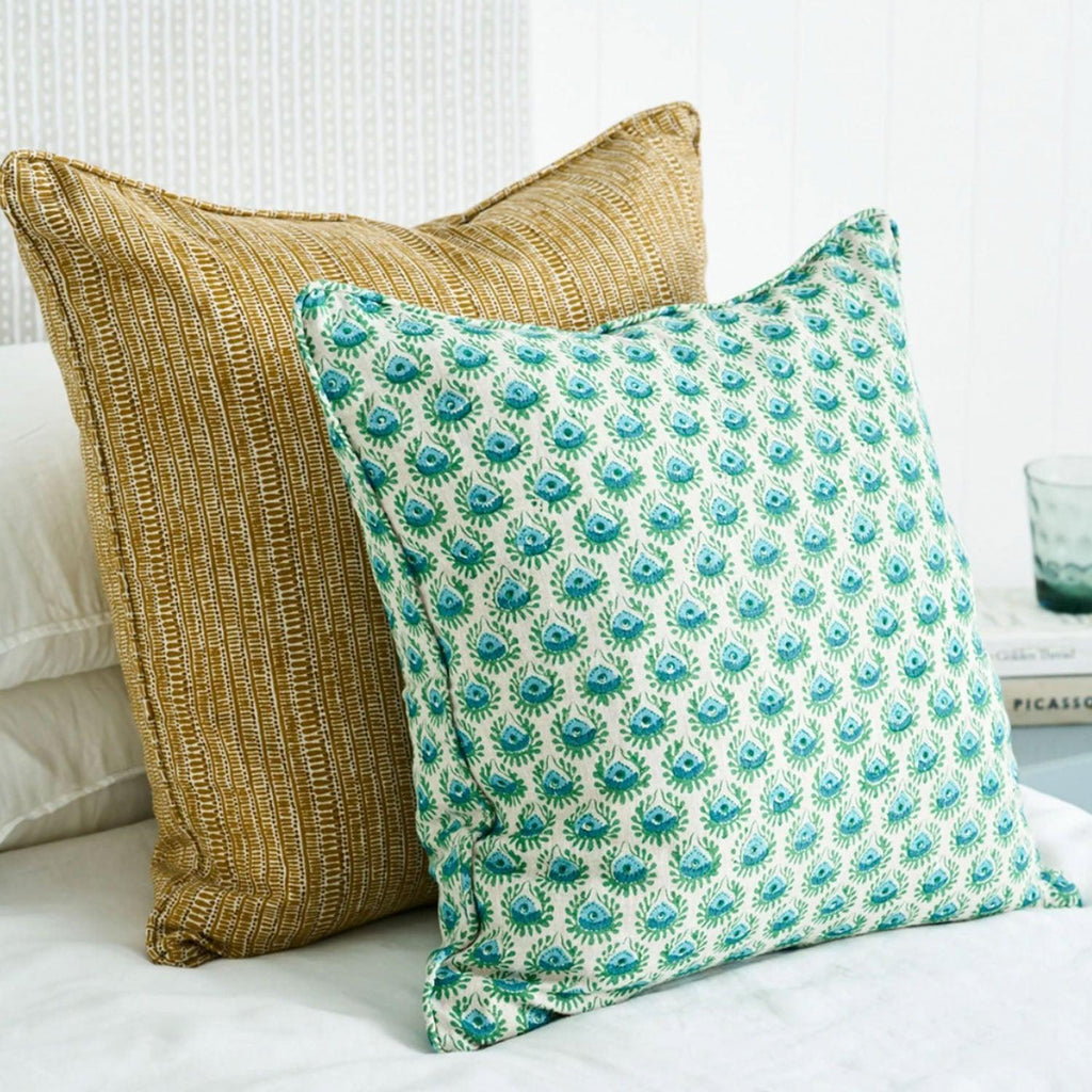 Walter G  Lyon Emerald Linen Cushion | 50x50cm available at Rose St Trading Co