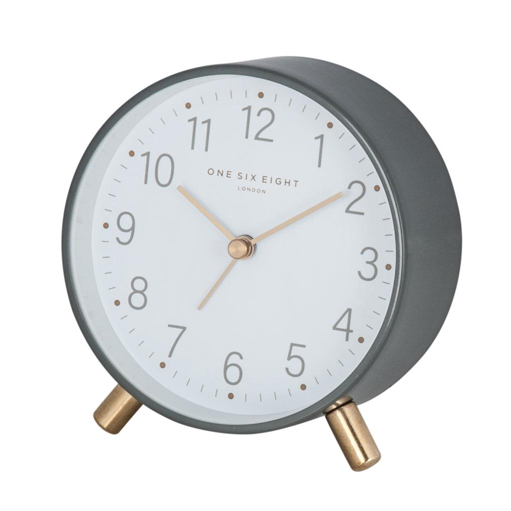 One Six Eight London  Maisie Charcoal Alarm Clock available at Rose St Trading Co