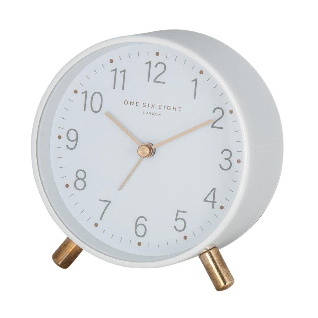 One Six Eight London  Maisie White Alarm Clock available at Rose St Trading Co