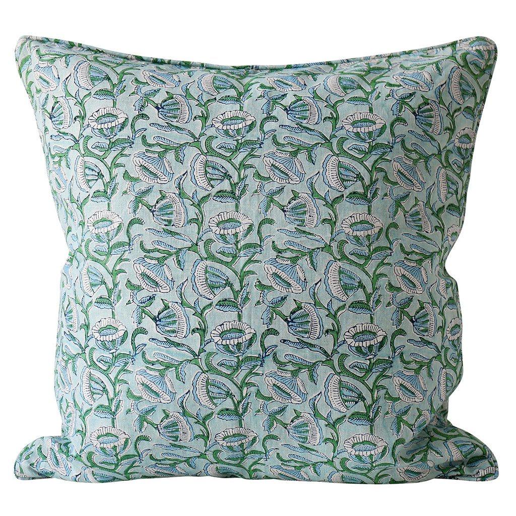 Walter G  Marbella Emerald Linen Cushion available at Rose St Trading Co