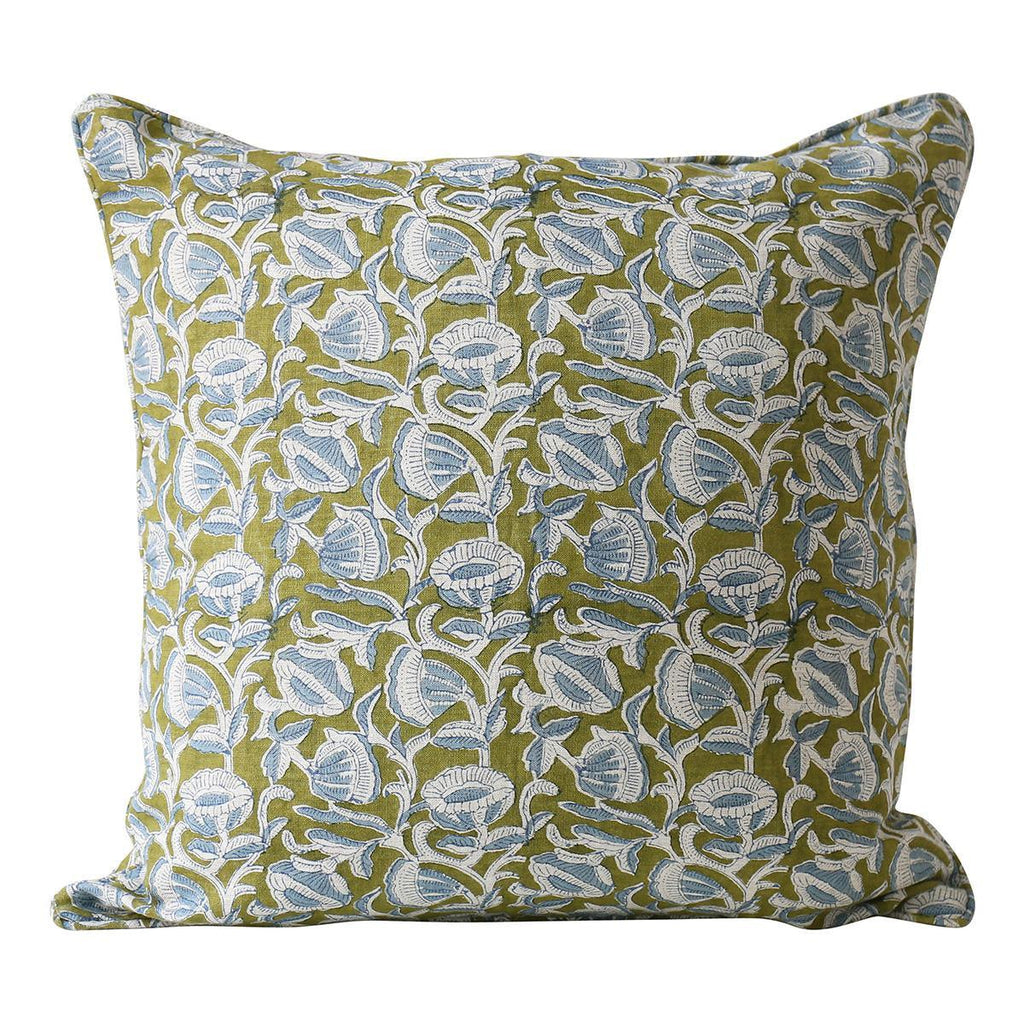 Walter G  Marbella Moss Linen Cushion 50x50cm available at Rose St Trading Co