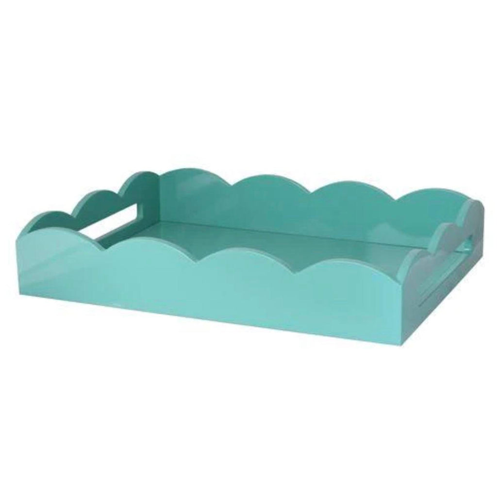 Medium Scallop Rect Tray | Turquoise - Rose St Trading Co