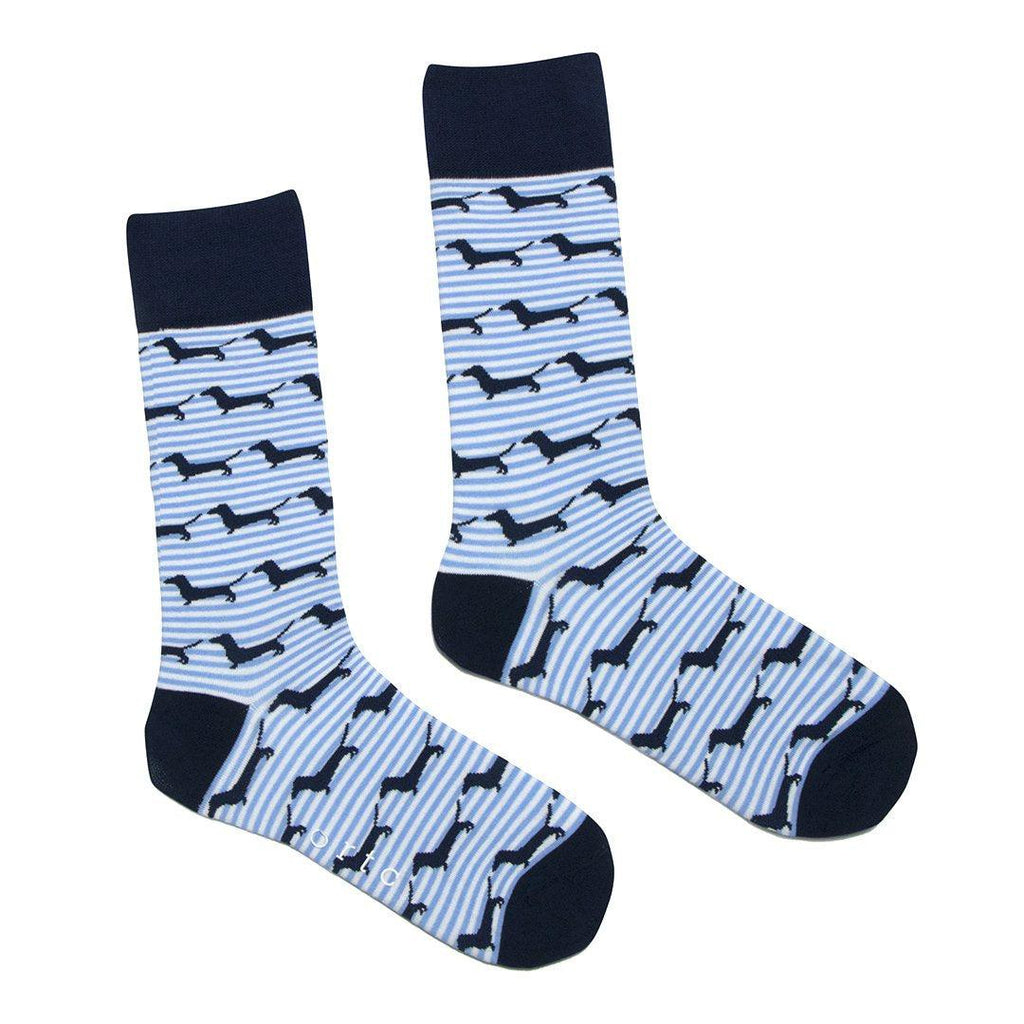 ORTC Man  Mens Socks | Blue Stripe Dachies available at Rose St Trading Co