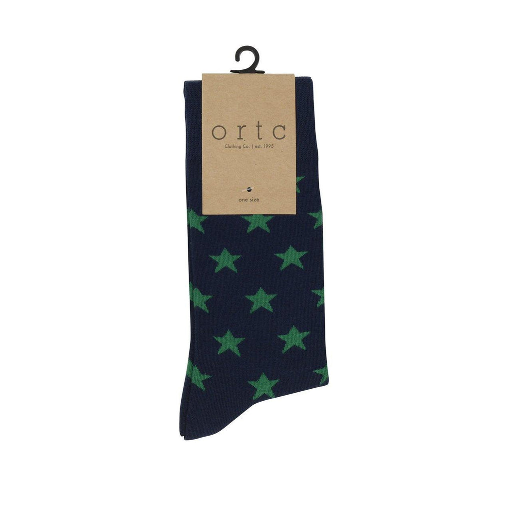 ORTC Man  Mens Socks | Green Stars available at Rose St Trading Co