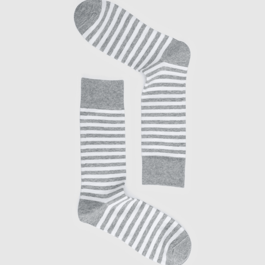 ORTC Man  Mens Socks | Grey & White Stripes available at Rose St Trading Co