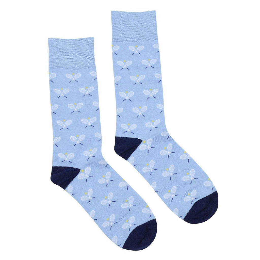 ORTC Man  Mens Socks | Pale Blue Tennis Racquet available at Rose St Trading Co