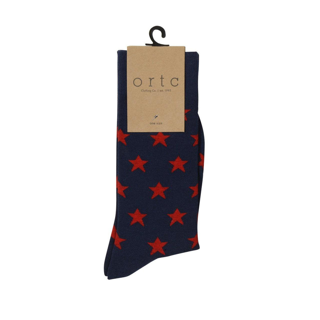 ORTC Man  Mens Socks | Red Stars available at Rose St Trading Co