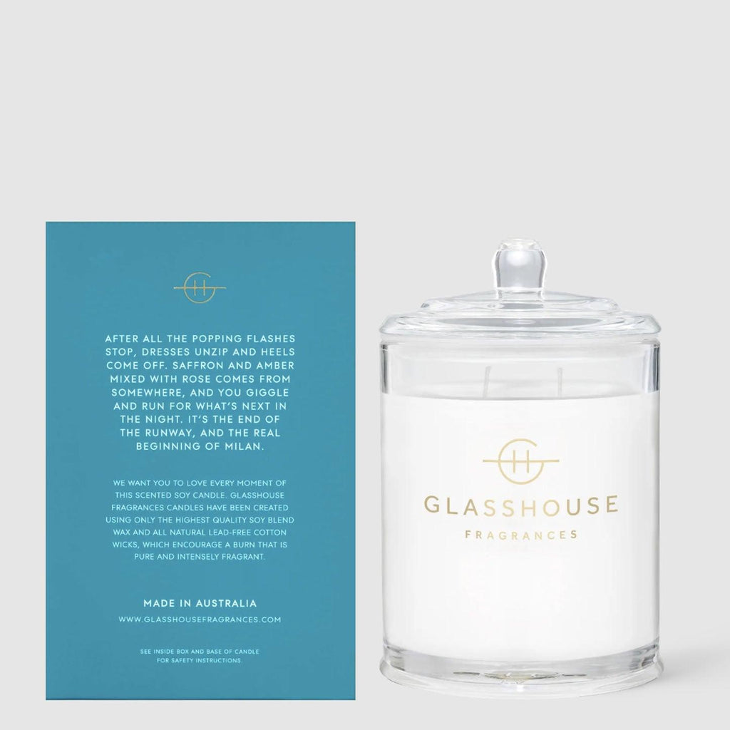 Glasshouse Fragrance  Midnight in Milan 380g Candle available at Rose St Trading Co