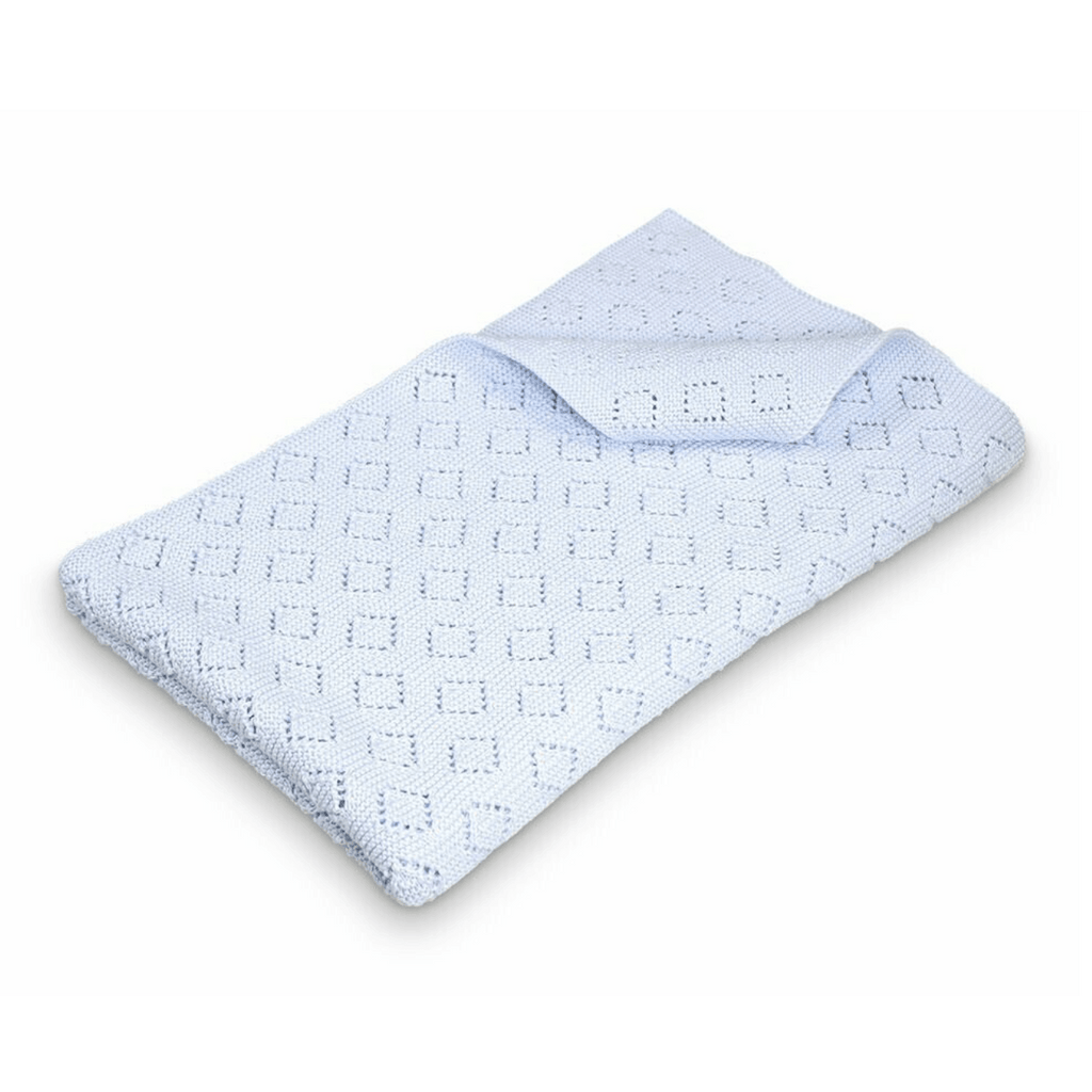 DLUX  Milo Diamond Knit Baby Blanket | Blue available at Rose St Trading Co