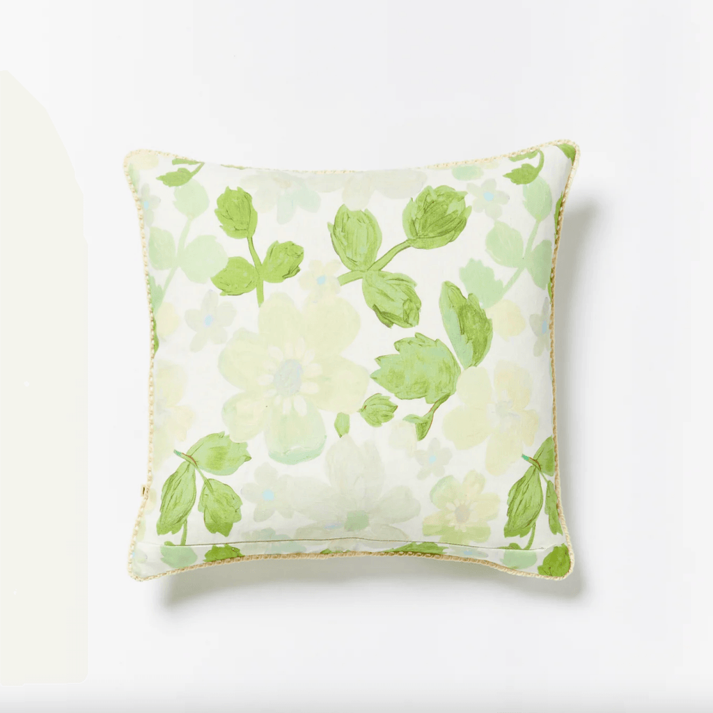 Bonnie and Neil  Mini Pastel Floral Green Cushion | 50cm available at Rose St Trading Co