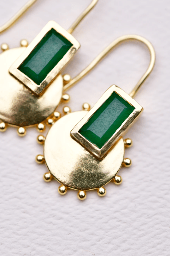Zafino  Morgan earring | Green Aventurine available at Rose St Trading Co