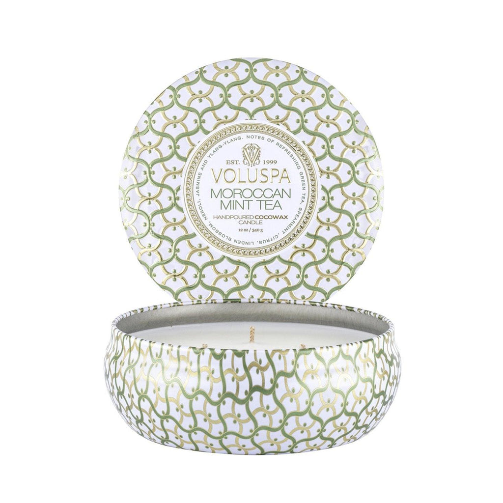 Voluspa  Moroccan Mint Tea 3 Wick Candle available at Rose St Trading Co