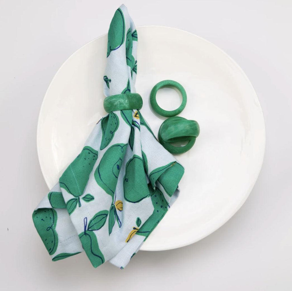 Bright Threads  Napkin Ring Emerald Green | Set of 4 available at Rose St Trading Co