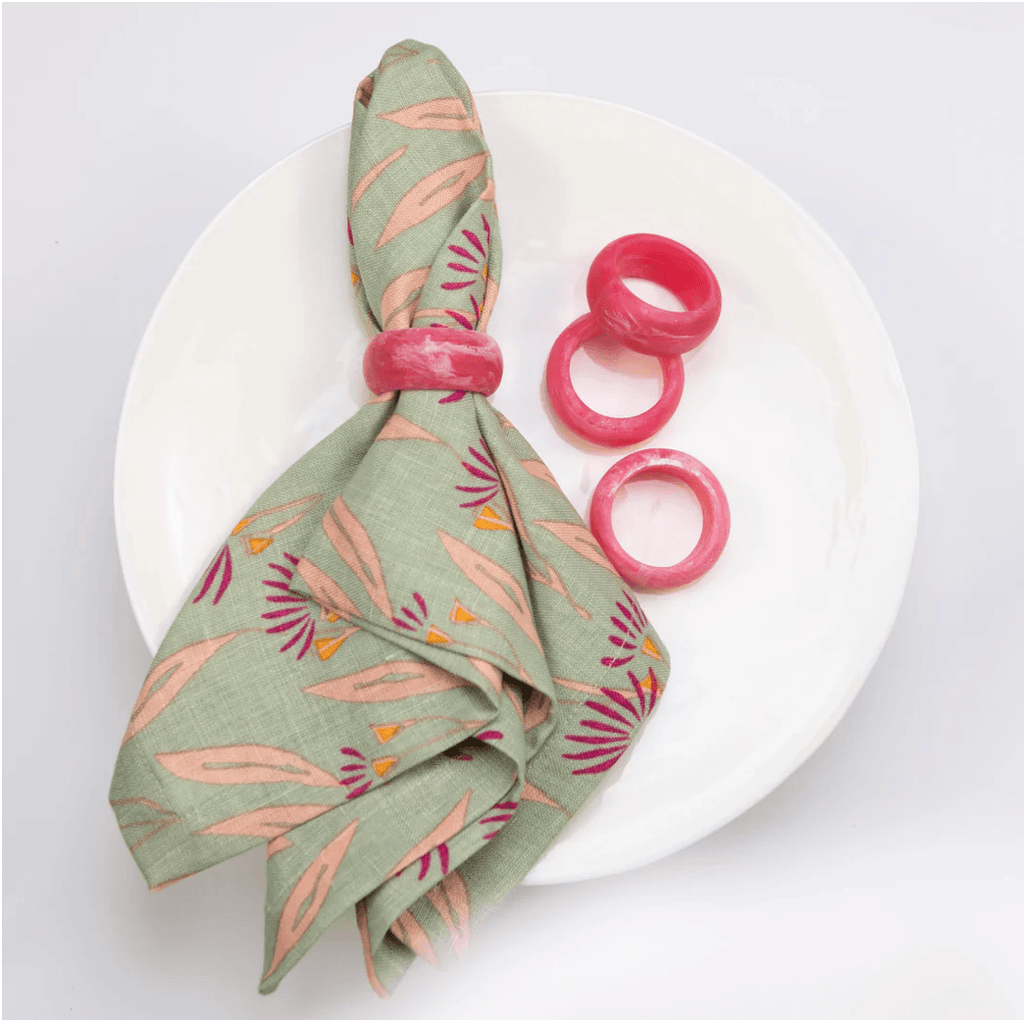 Bright Threads  Napkin Ring Set of 4 | Pink available at Rose St Trading Co