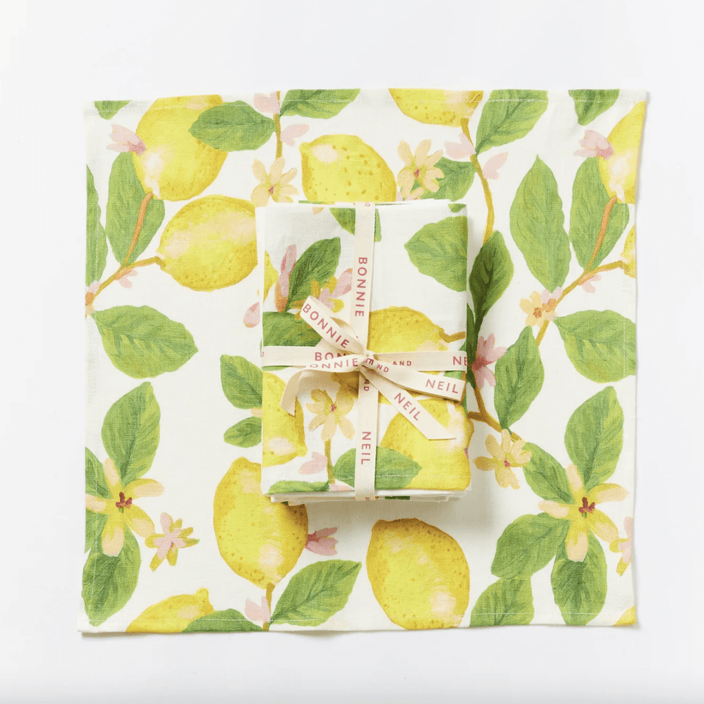 Bonnie and Neil  Napkin Set of 6 | Capri Yellow available at Rose St Trading Co