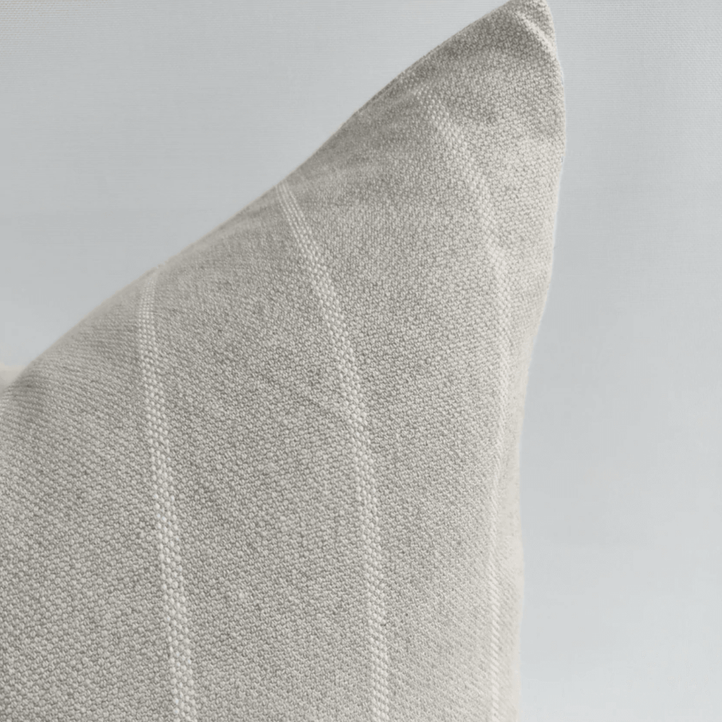 Macey & Moore  Natural and White Irish Stripe Rustic Linen available at Rose St Trading Co