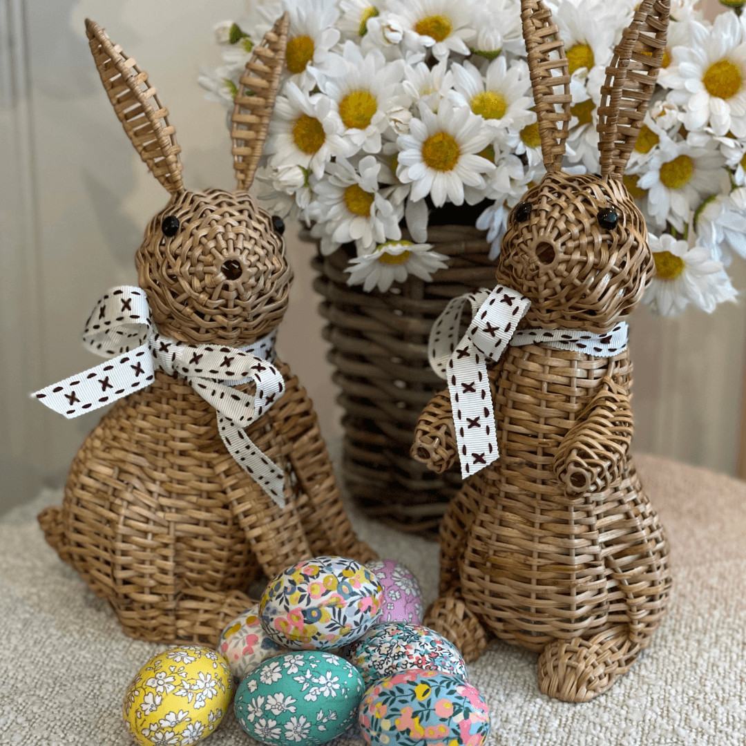 Natural Rattan Rabbit | Pair – Rose St Trading Co