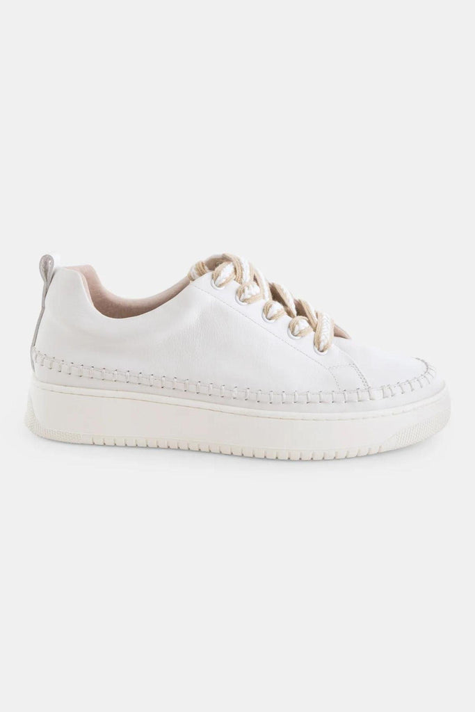 Nia Leather Sneaker | White by Walnut in stock at Rose St Trading Co