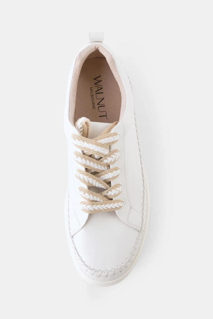 Nia Leather Sneaker | White by Walnut in stock at Rose St Trading Co