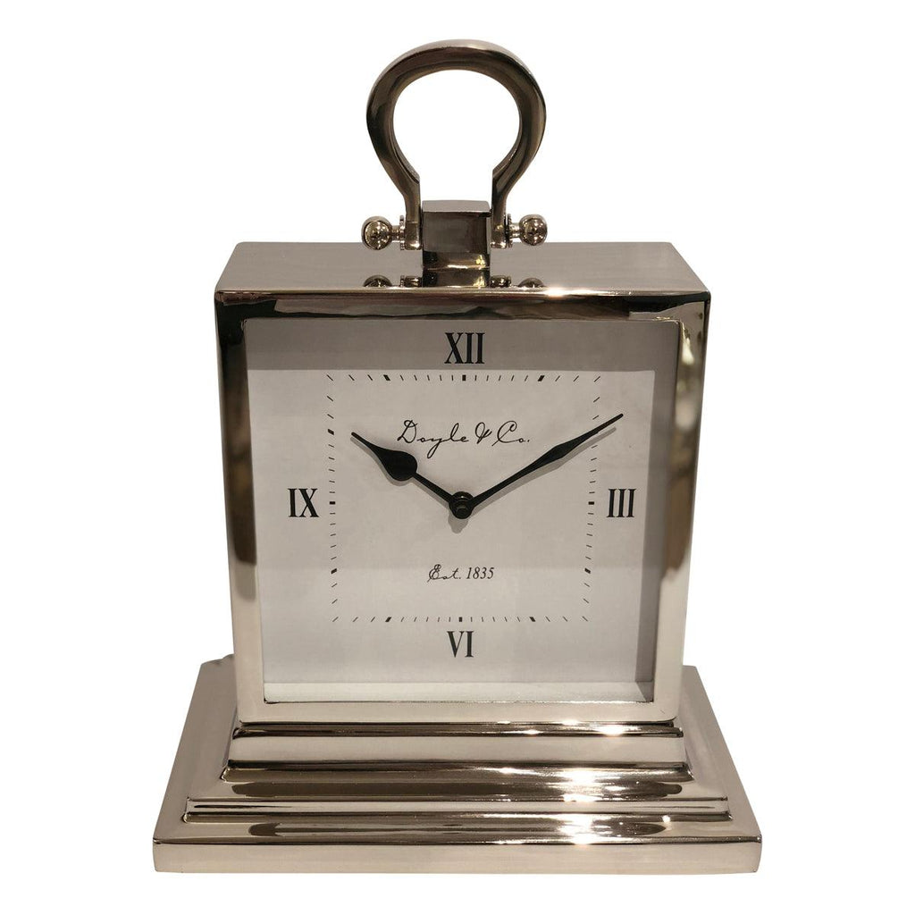 Flair  Nickel Mantle Clock available at Rose St Trading Co