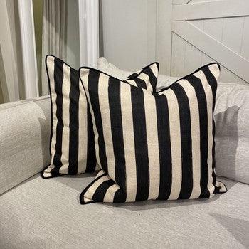 RSTC  Noir Stripe Cushion available at Rose St Trading Co