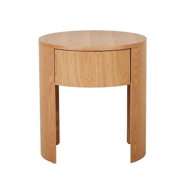 Oberon Crescent Bedside Table | Natural Ash - Rose St Trading Co