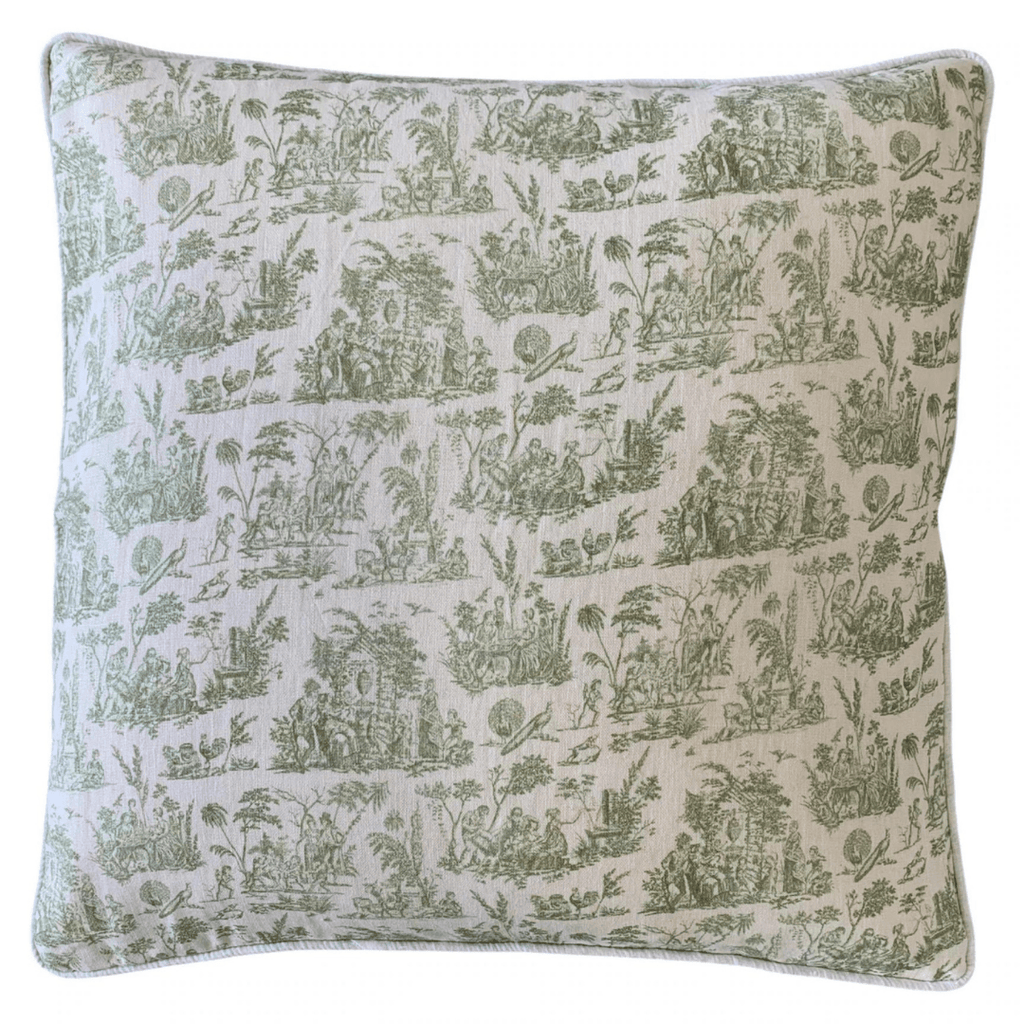 RSTC  Olive Toile | 50 x 50cm available at Rose St Trading Co