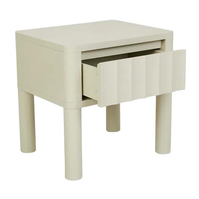 Oliver Fluted One Drawer Bedside | Putty - Rose St Trading Co